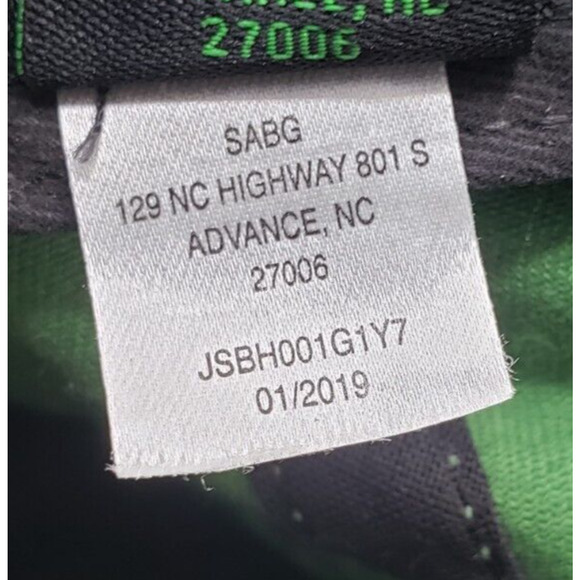 John Deere Green With Black & Gold Logo Canvas Strapback Hat Cap - Picture 9 of 10